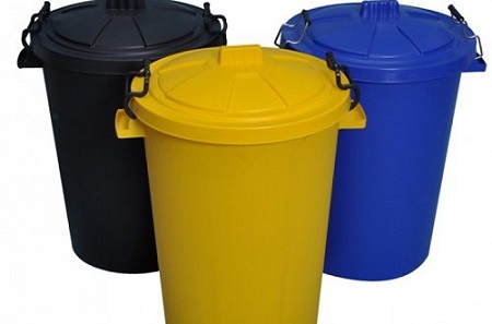 سطل زباله پلاستیکی درب دار رنگی